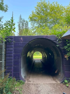 The tunnel underneath the CTA train to get to the 12th hole at Canal Shores Golf Club in Evanston, Ill.